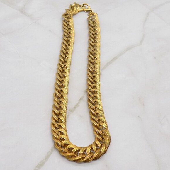 Vintage Premiere USA Designs Necklace and Bracelet Chunky Chain Gold Tone - Picture 2 of 11
